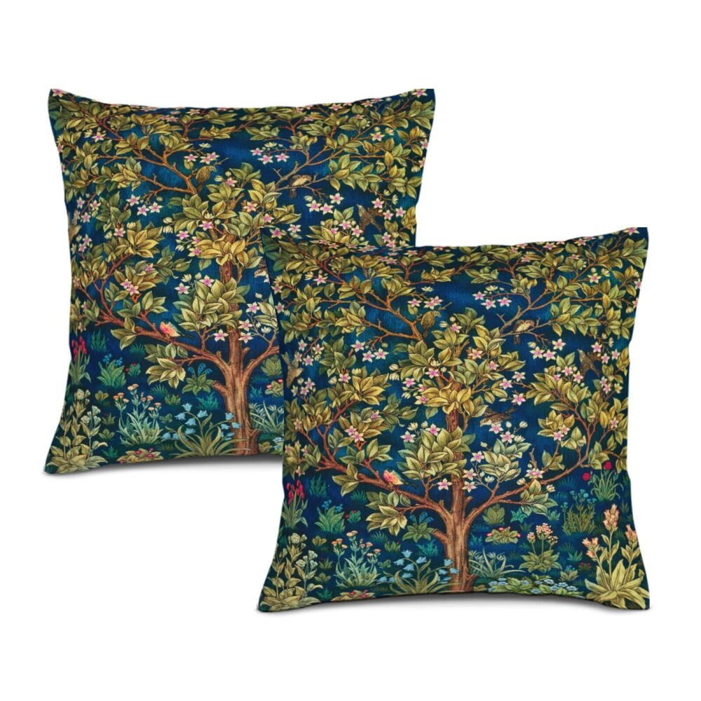 7349 William Morris Tree Original Throw Pillow Covers Cozy Square Throw